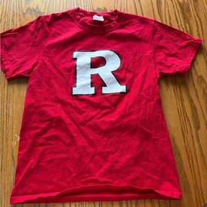 Red T-Shirt with Bold 'R' Logo-Rutgers